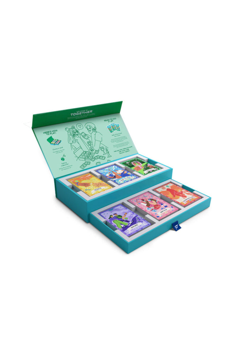 Biird Together open box showing the 6 category card packs
