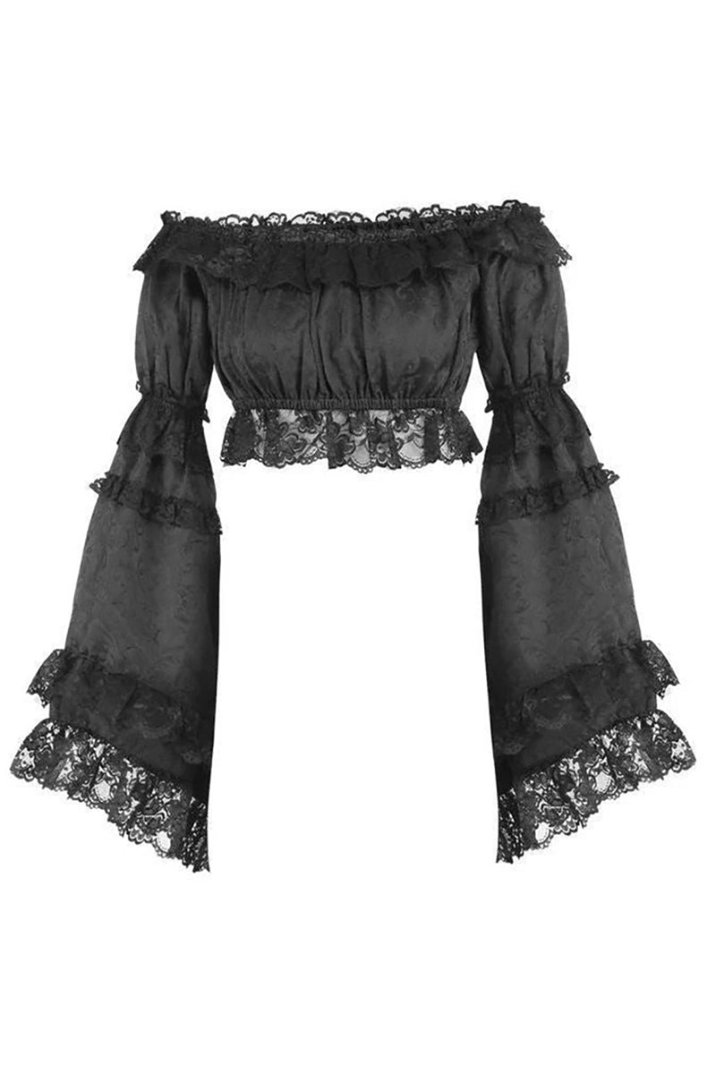 Size inclusive streetwear peasant top with off shoulder styling option
