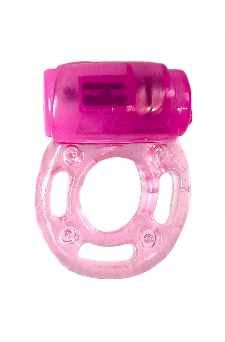 Detail view of small strawberry-flavored lube bottle with pink label and white cap.