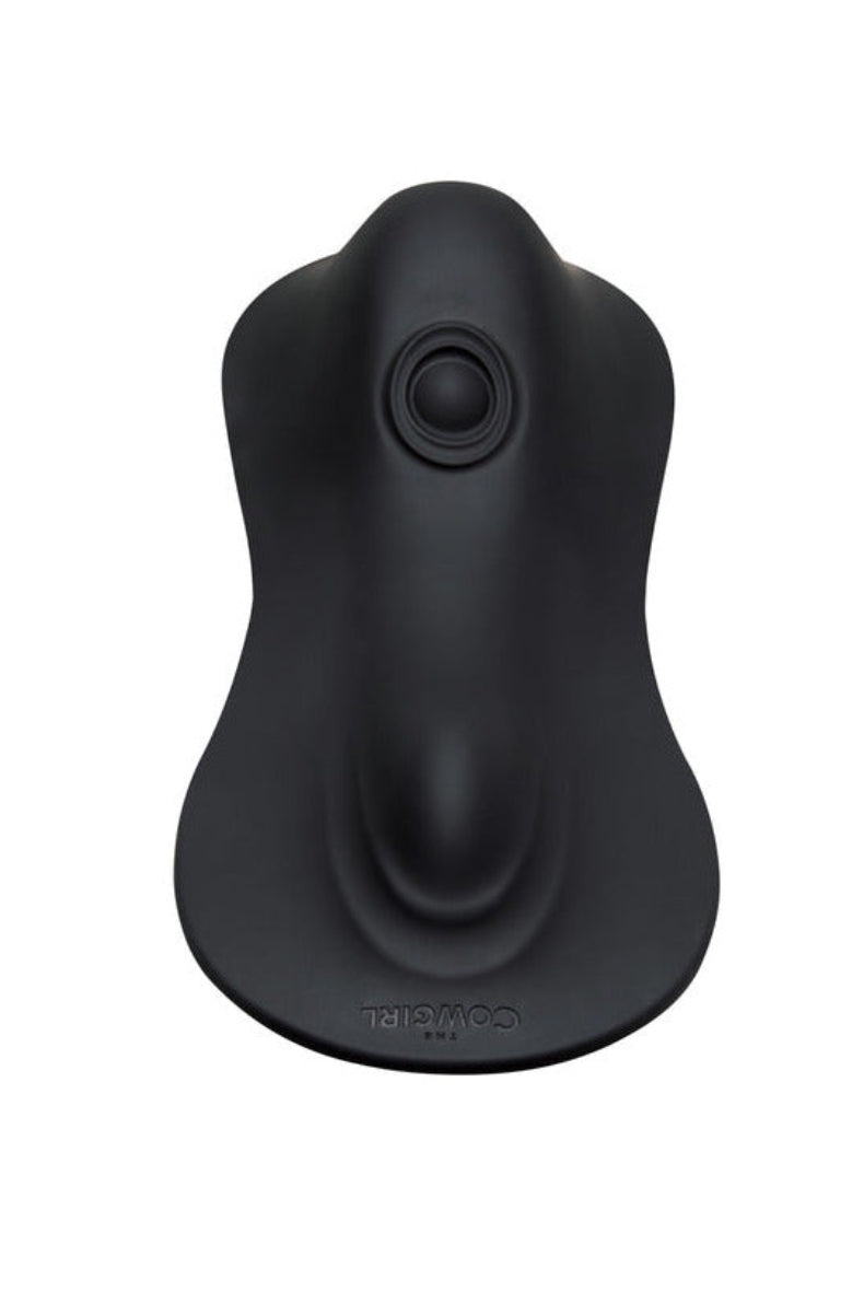Top view of the Rodeo Rumbler showing the love hump, clitoral tapper, and control buttons