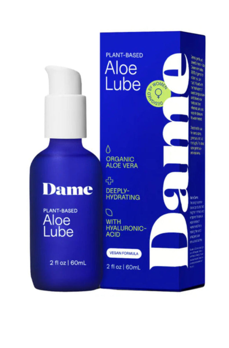 Dame Aloe Lube 2 oz plant-based lubricant bottle and box
