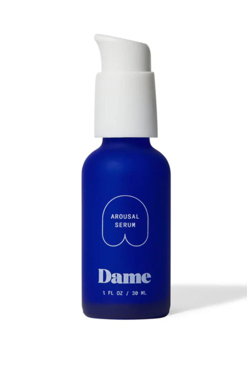 Dame Arousal Serum blue pump bottle