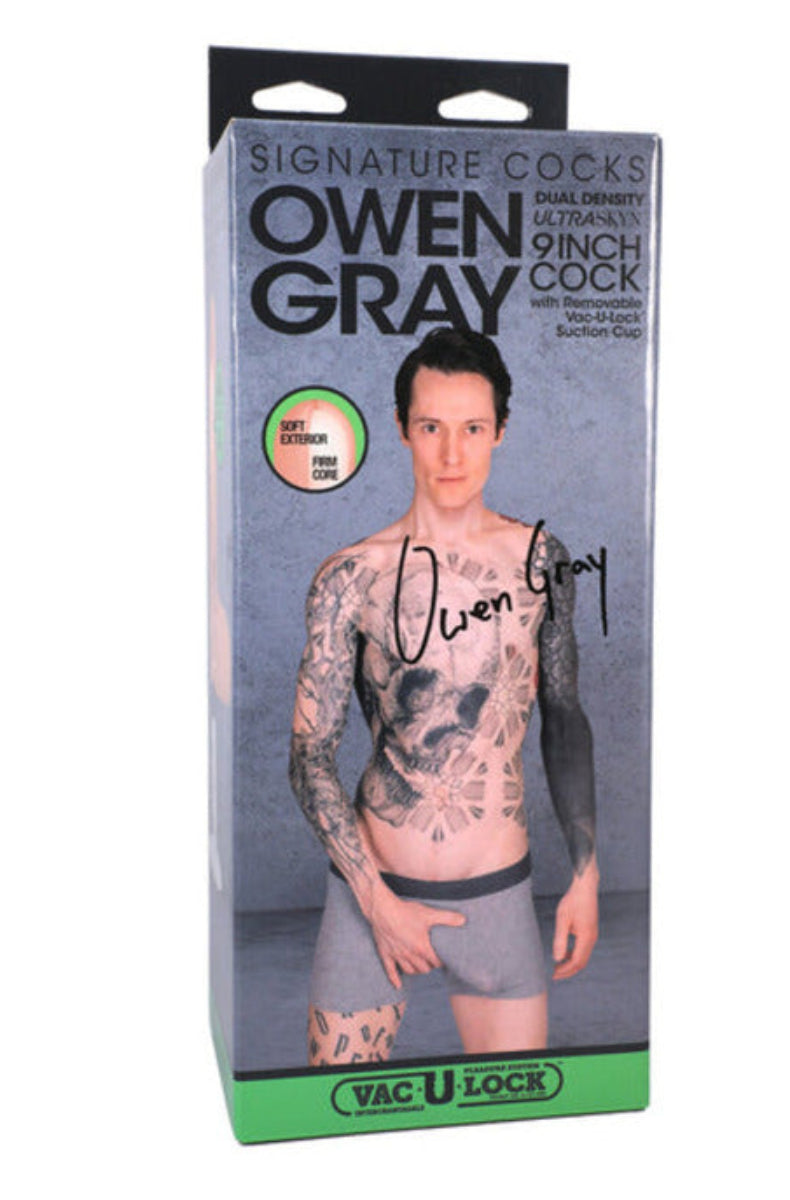 Doc Johnson Signature Cocks Owen Gray 9 inch dildo retail package