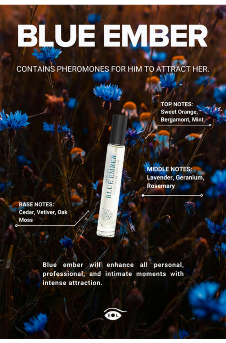 Eye of Love Blue Ember pheromone cologne fragrance notes