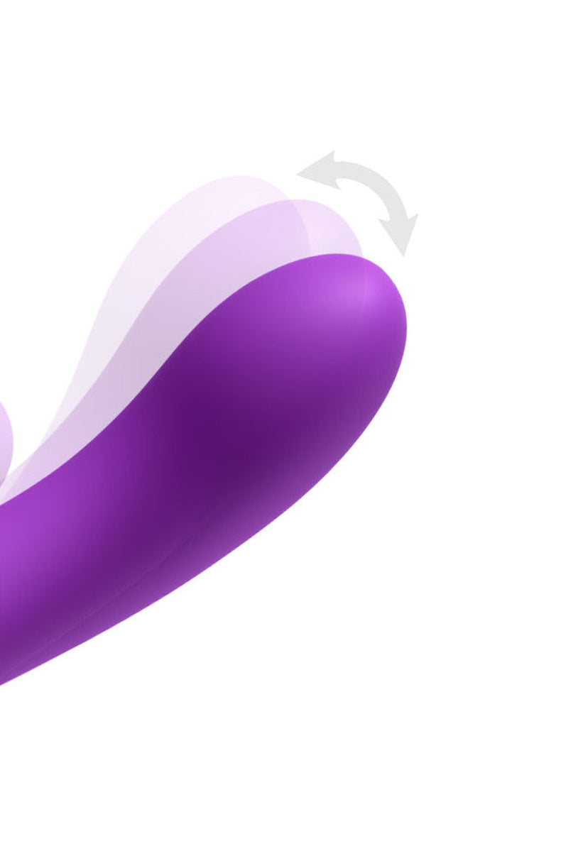 Close-up of the G-Motion tip showing the come-hither rocking motion for G-spot stimulation
