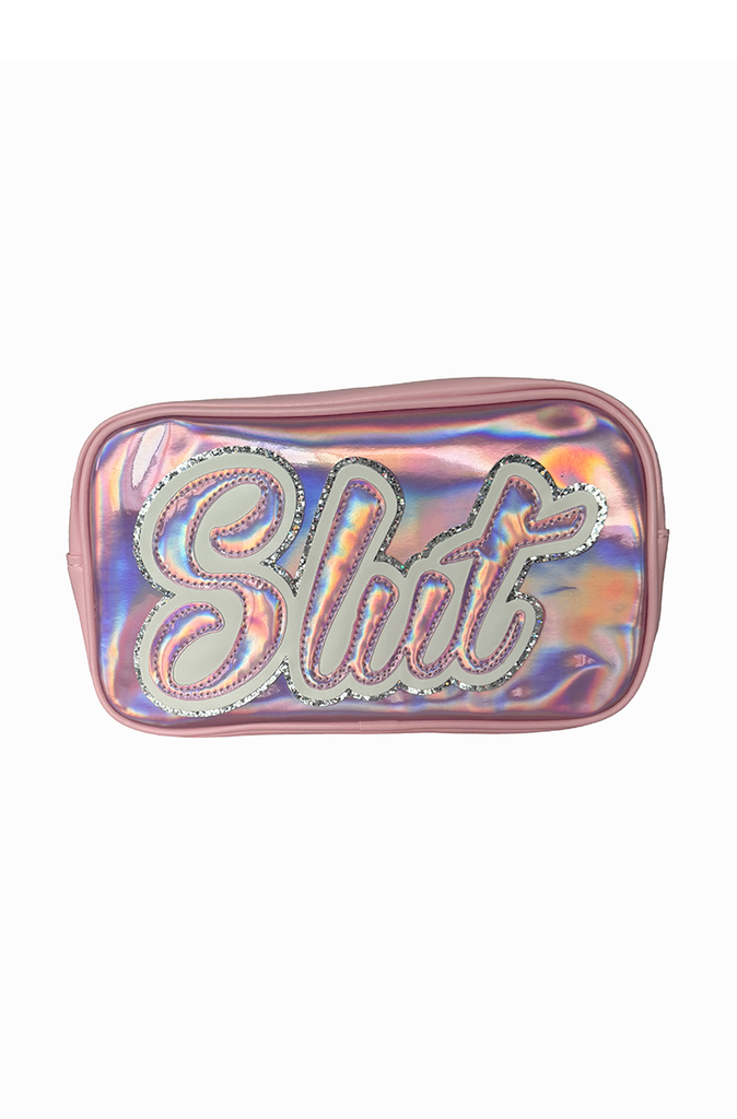 erotic gift for her pink rabbit vibrator in holographic travel case