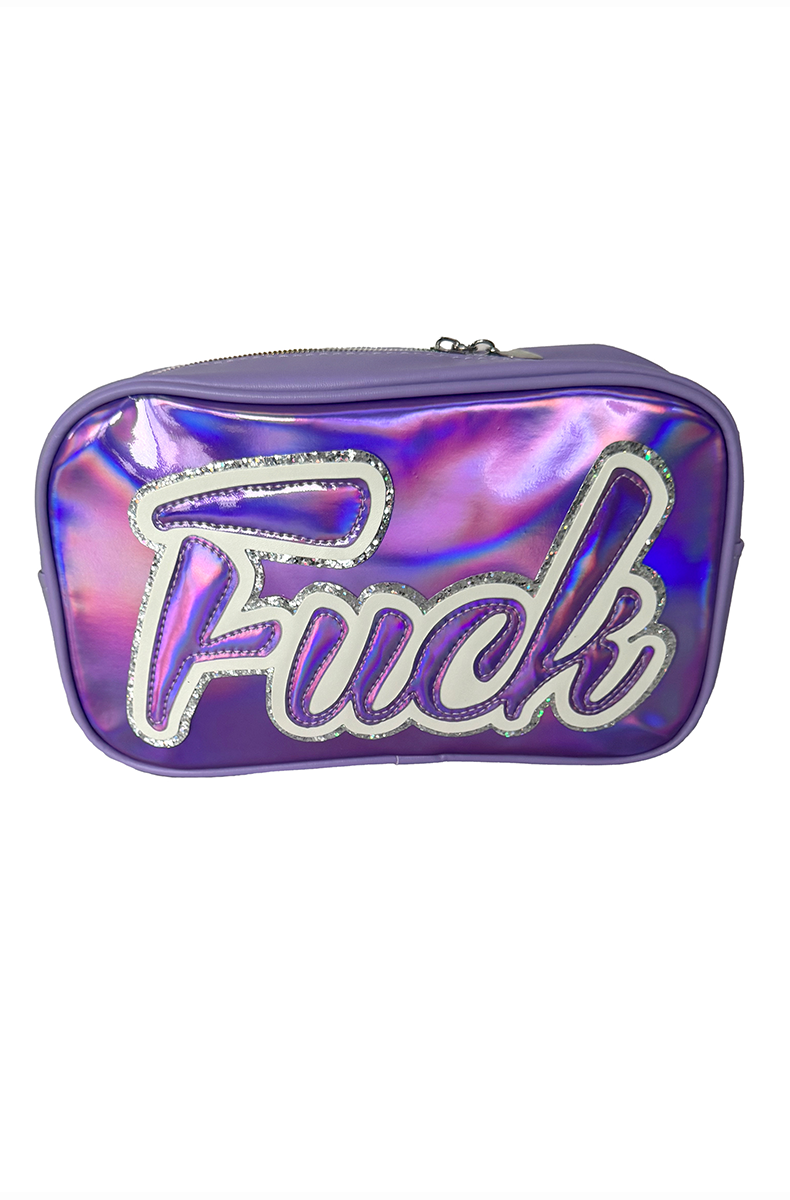 fun erotic gift set purple vibrator in holographic bag