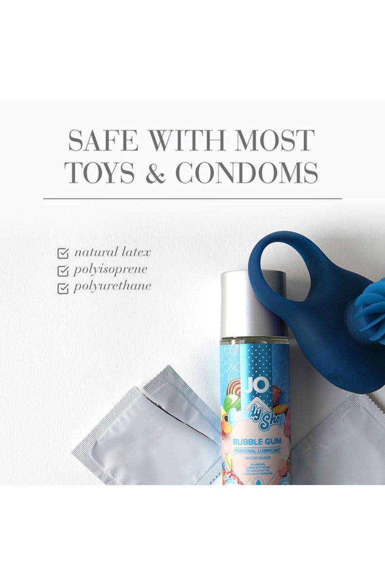 JO Candy Shop Bubble Gum lube safe with most toys and condoms