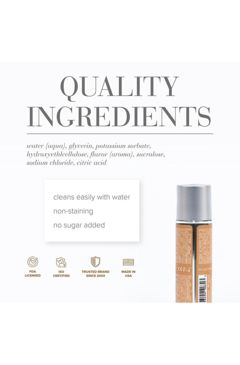 JO Candy Shop Butterscotch lube quality ingredients, no sugar added