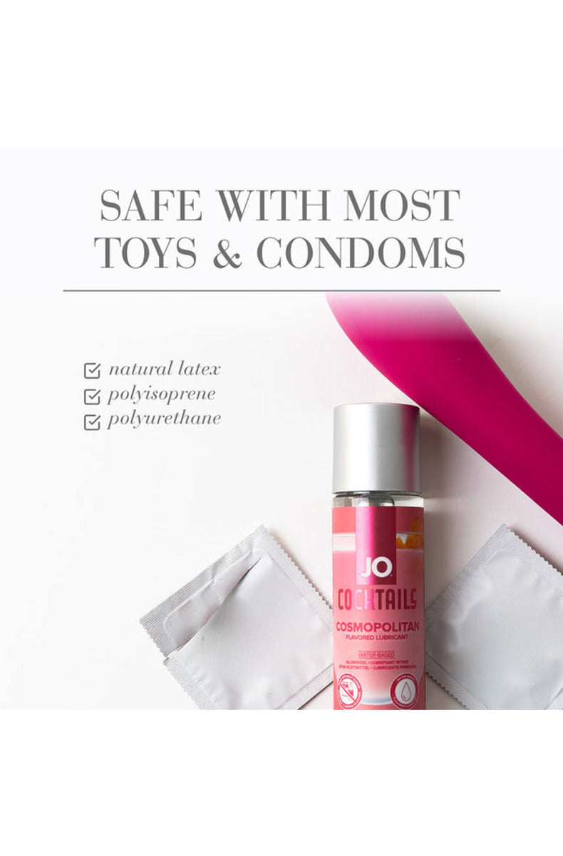 JO Cocktails Cosmopolitan lube safe with most toys and condoms