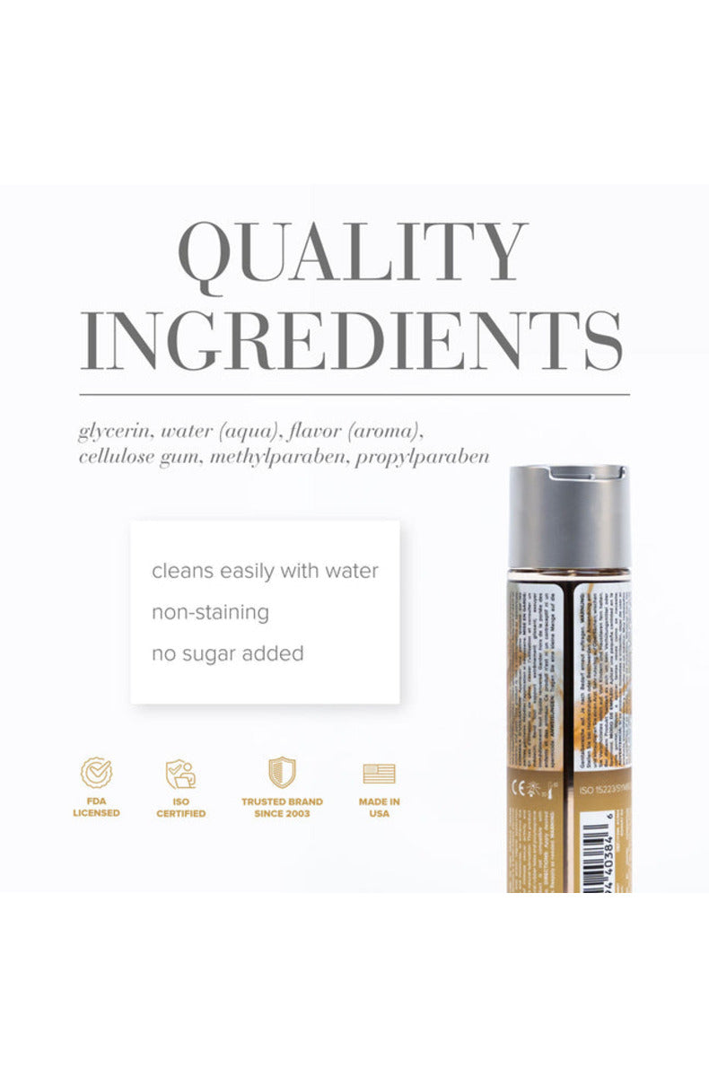 JO H2O Vanilla Cream lube quality ingredients, no sugar added