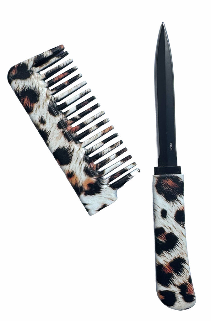 Leopard Comb Hidden Knife 6.5