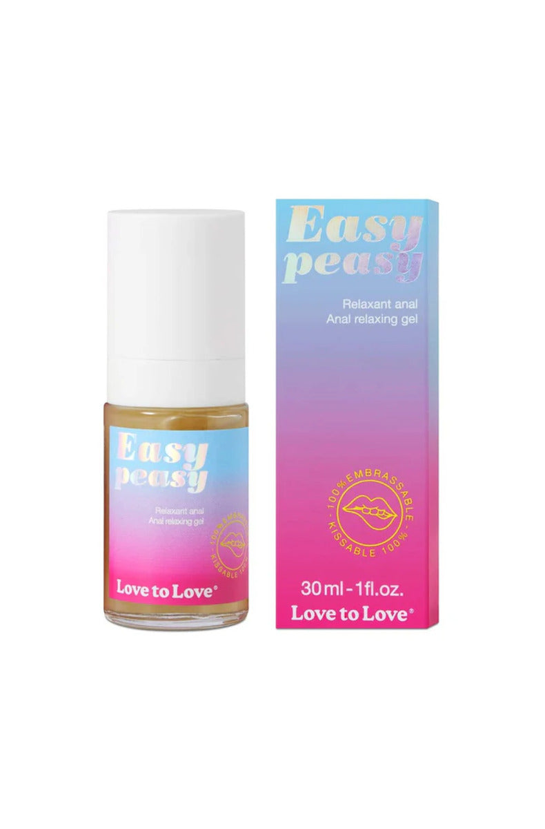 Love to Love Easy Peasy anal relaxing gel pump bottle and box
