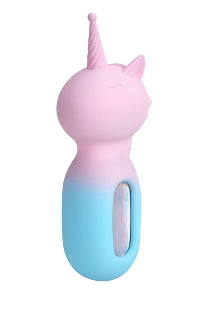 Maia UNIE unicorn mini wand vibrator in pink to blue ombre silicone