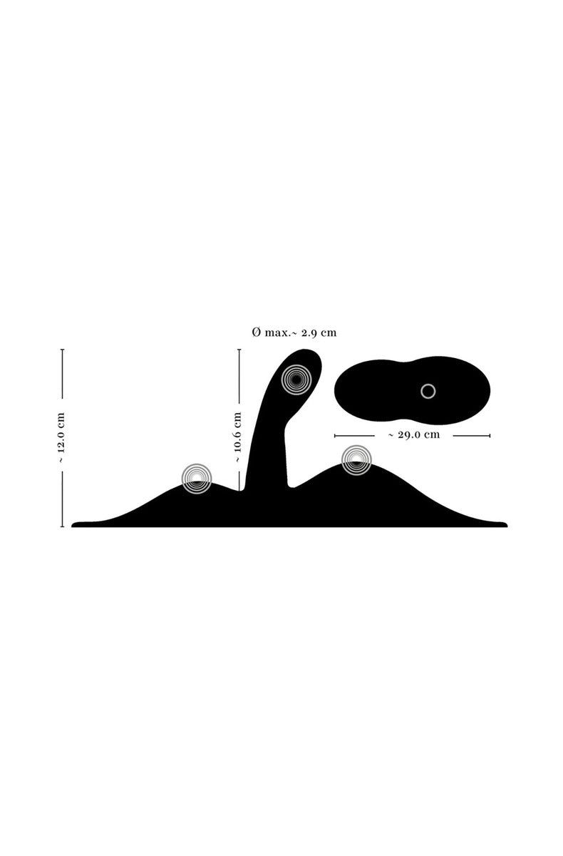 Orion VibePad 3 dimensions diagram for the pad and G-spot stimulator