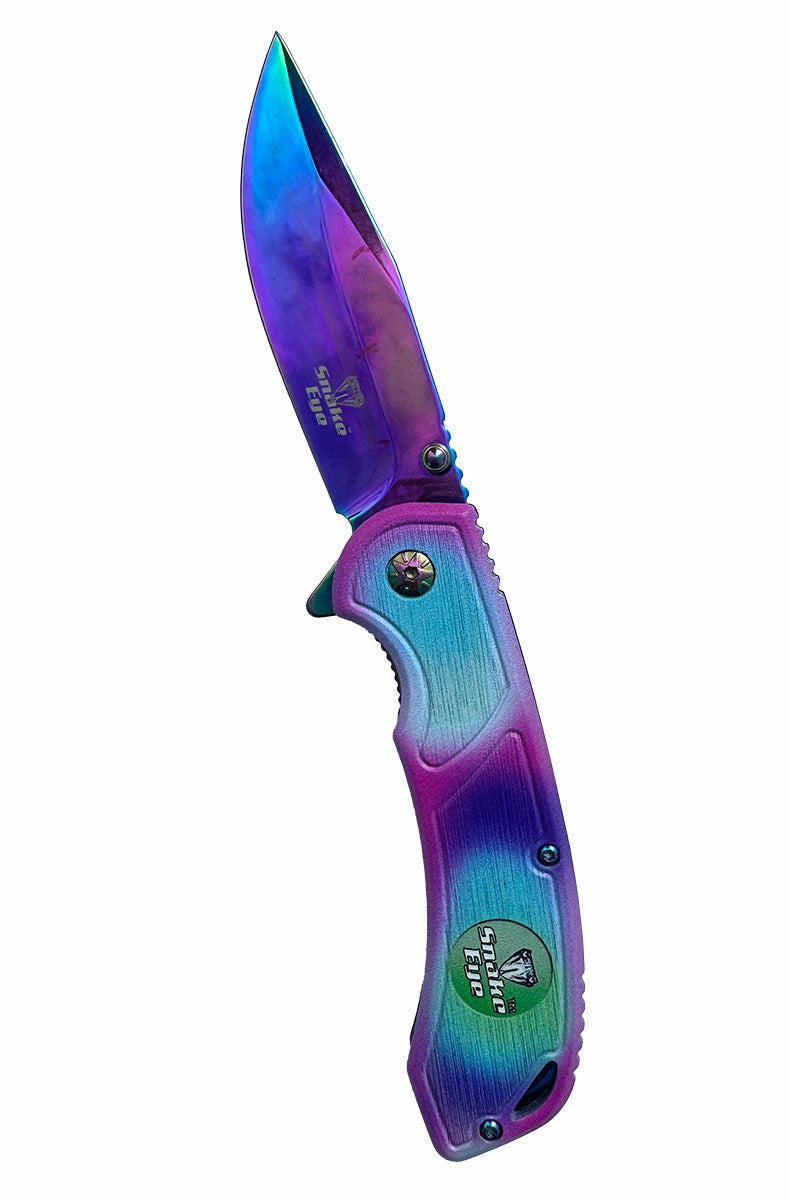 tactical spring assist knife titanium blade stainless steel 