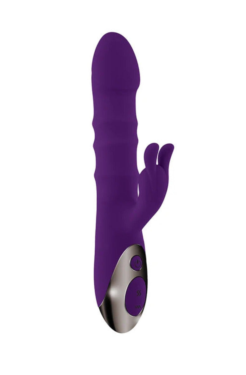 Close-up of the external bunny clitoral stimulator on the Playboy Hop To It