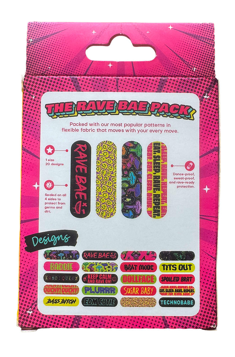 Alternate view of the plur vibes ouchie stix bandages 40 pack rave festival first aid.