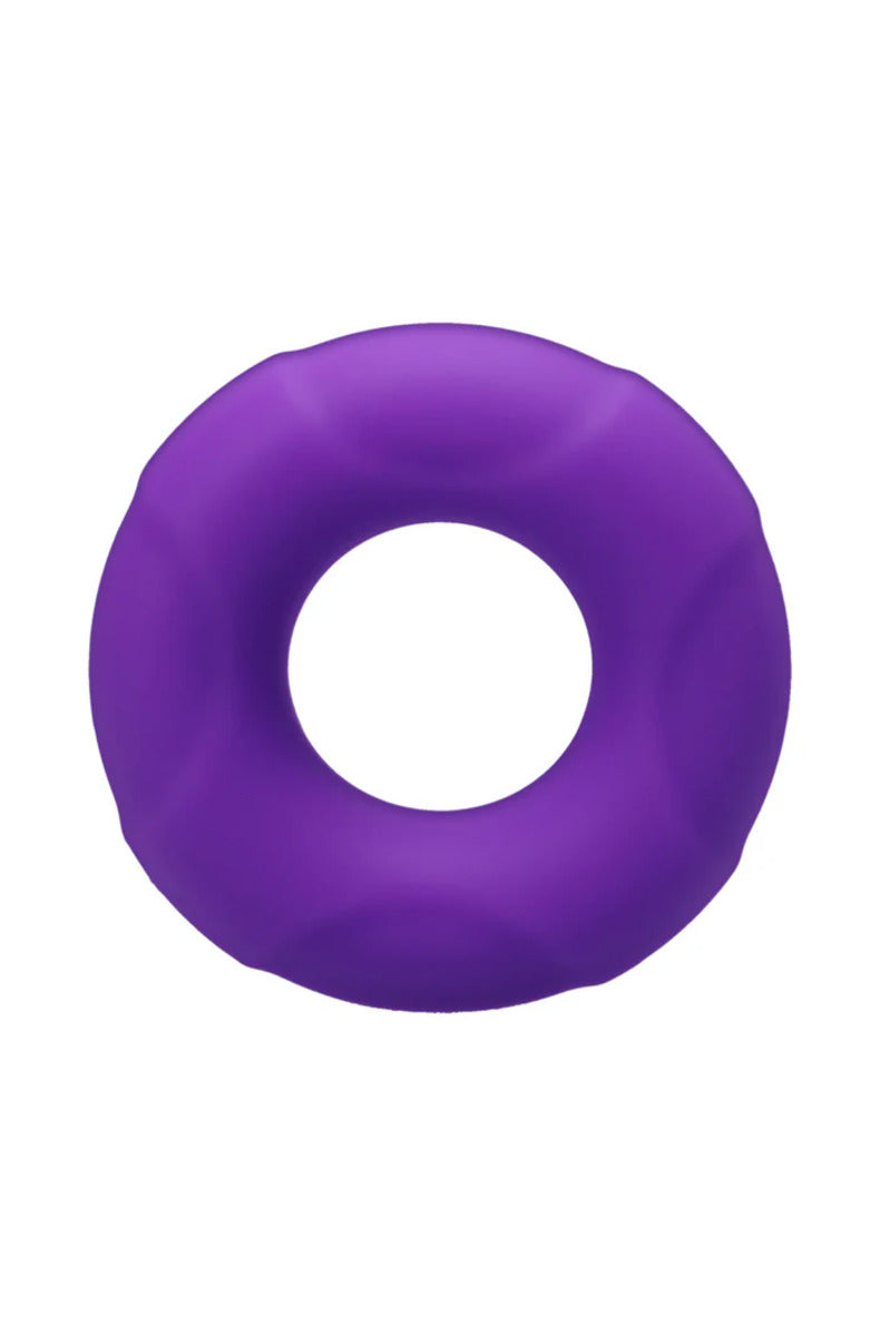 Lilac purple Tantus Buoy thick silicone cock ring, alternate view, on a white background.
