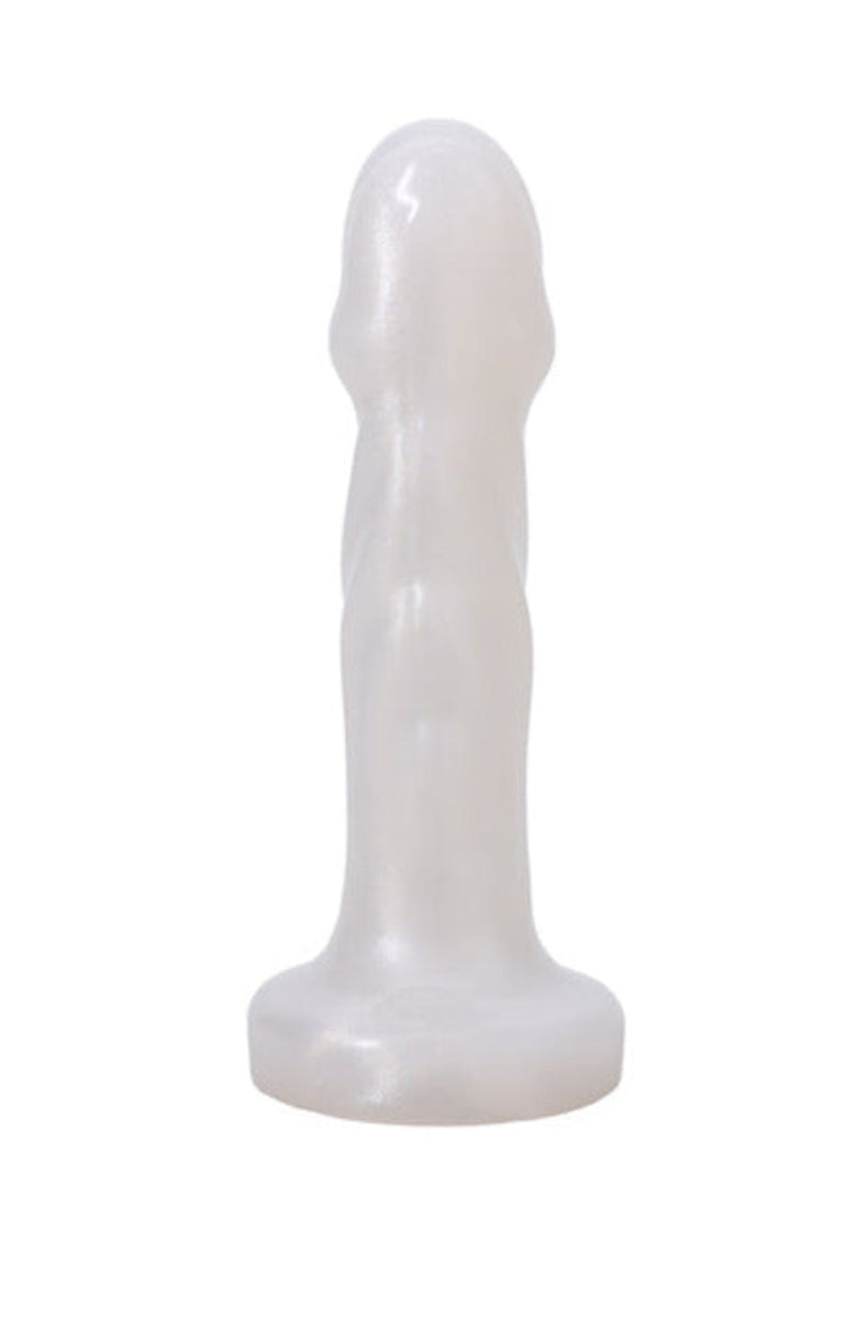 Tantus Goddess vibrating G-spot white dildo in pearl silicone
