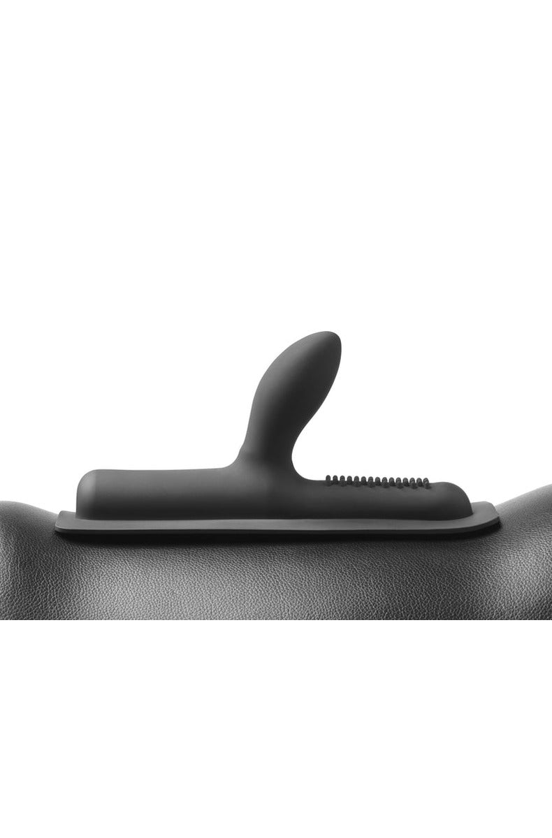 Close-up of the curved Wild West attachment mounted on The Cowgirl Premium saddle