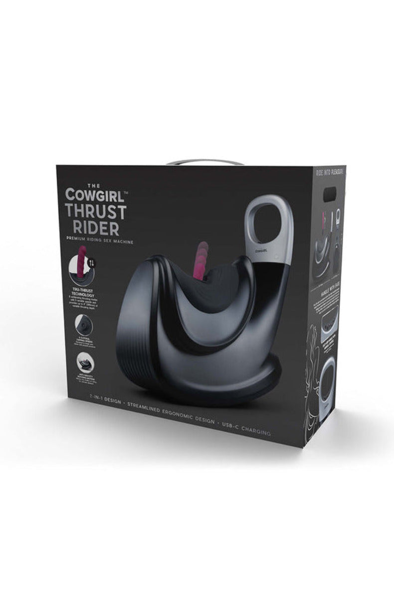 The Cowgirl Thrust Rider packaging box