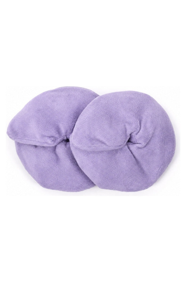 Pair of plush covered gel breast pads shown together, each with a center keyhole opening for the nipple