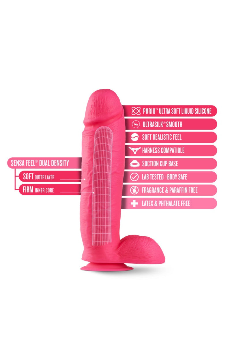 Side cutaway view showing dual density construction with soft pink outer layer and firm inner core structure