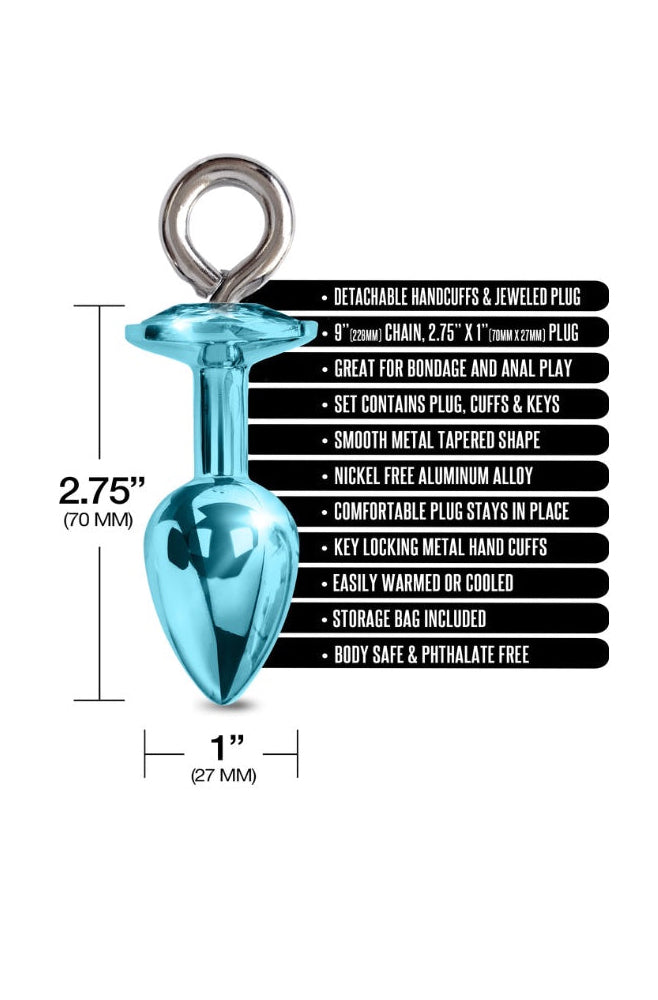 Product specifications diagram showing 2.75-inch plug length and 1-inch width with feature callouts