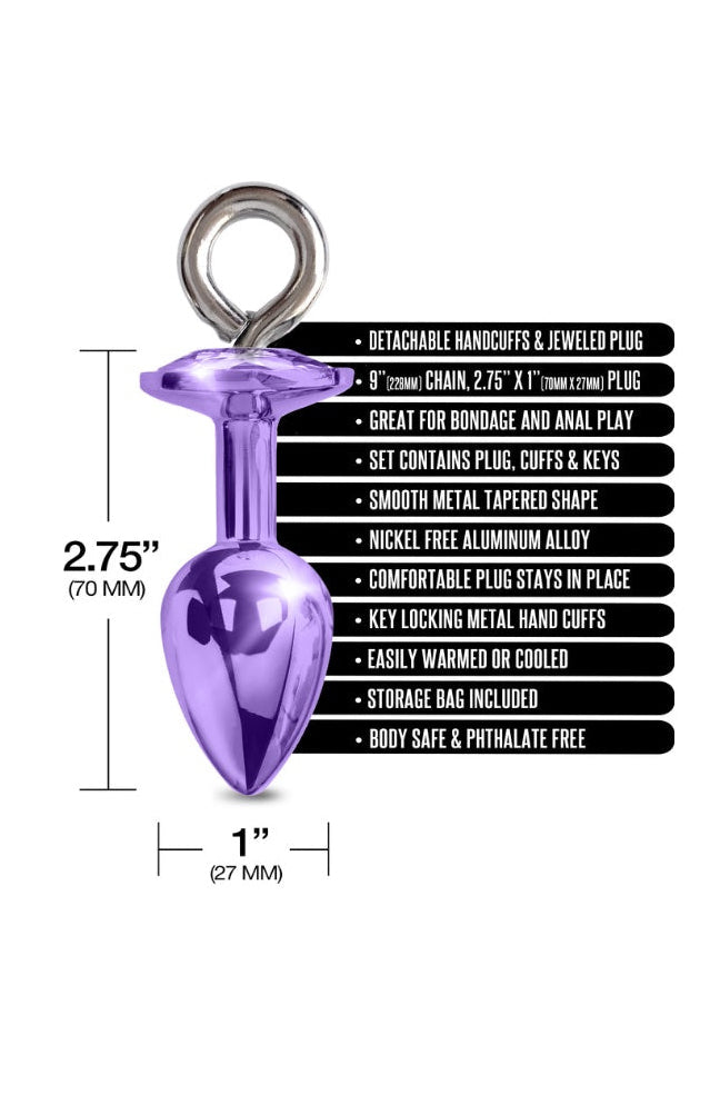 Product specification diagram showing 2.75-inch butt plug dimensions and feature callouts
