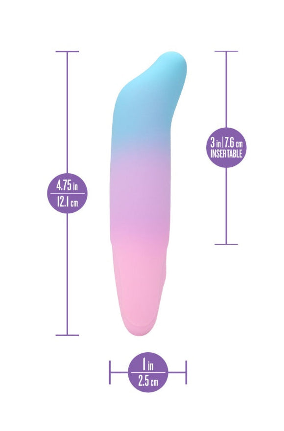 Dimensional diagram of vibrator showing 4.75 inch total length and 3 inch insertable length