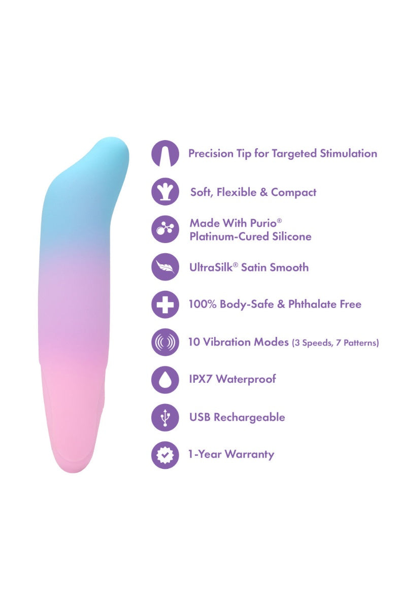 Feature callout image showing precision tip and material specifications