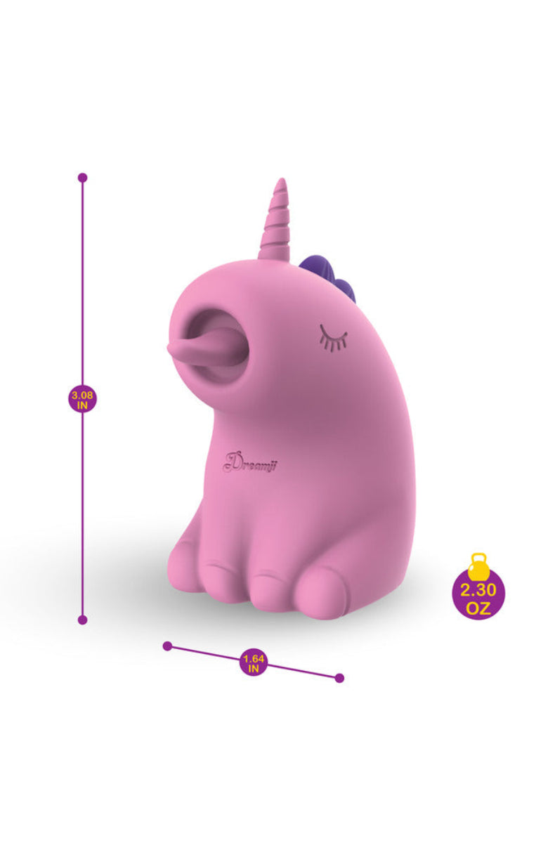Dreamii Licks unicorn stimulator dimensions: 3.69 inches tall, 1.6 inches wide