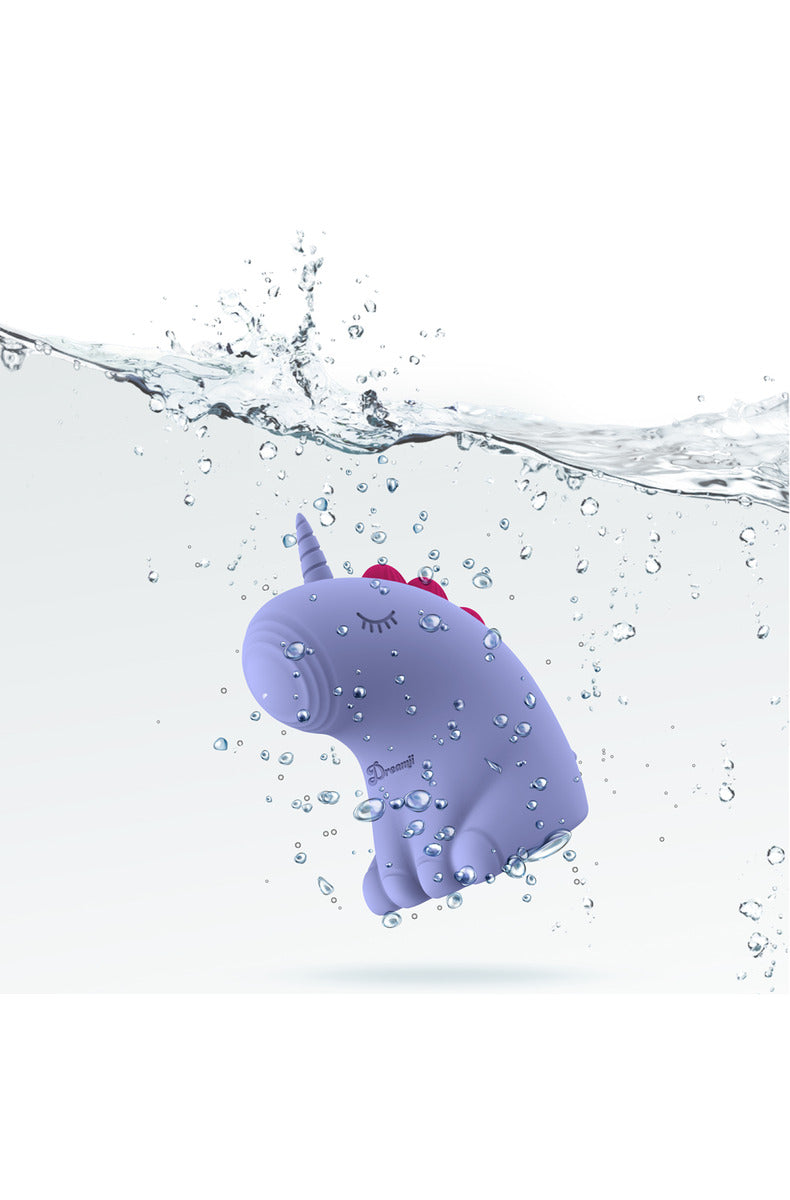Purple Dreamii Pulse unicorn stimulator submerged in water, IPX-7 waterproof