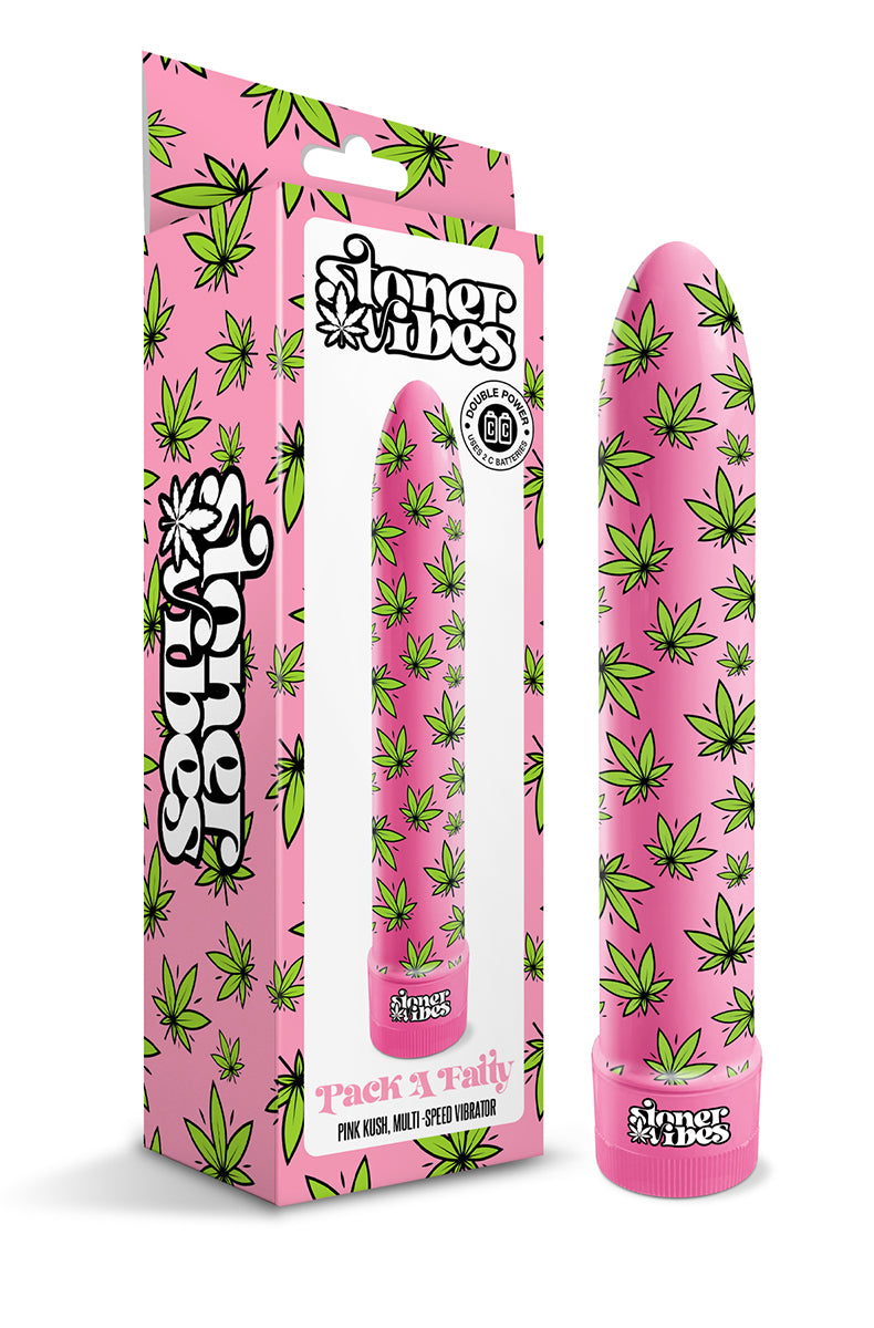 Stoner Vibes branded twist-dial base in pink.