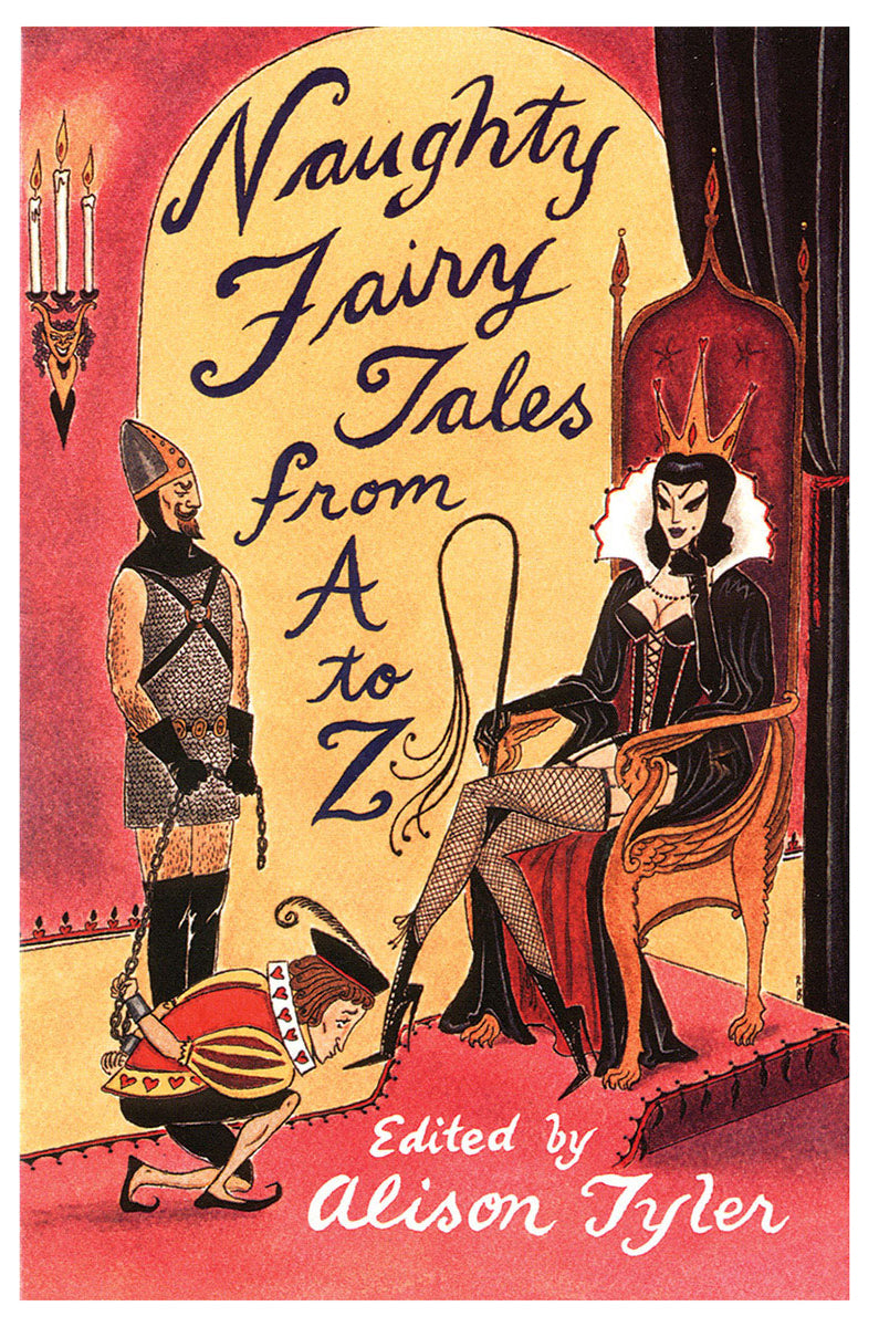 Cover of Naughty Fairy Tales from A to Z paperback book showing erotic fairy-tale anthology cover art.