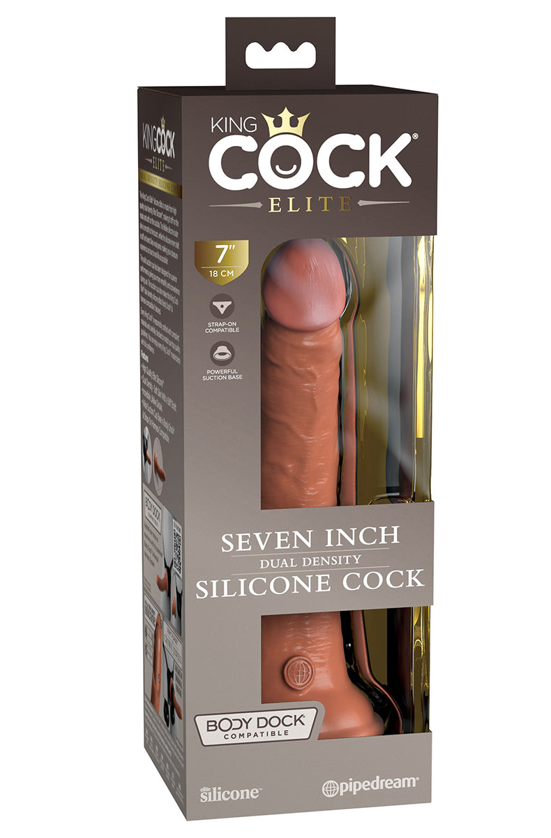 Detail of King Cock Elite 7 inch silicone dildo head and upper shaft.