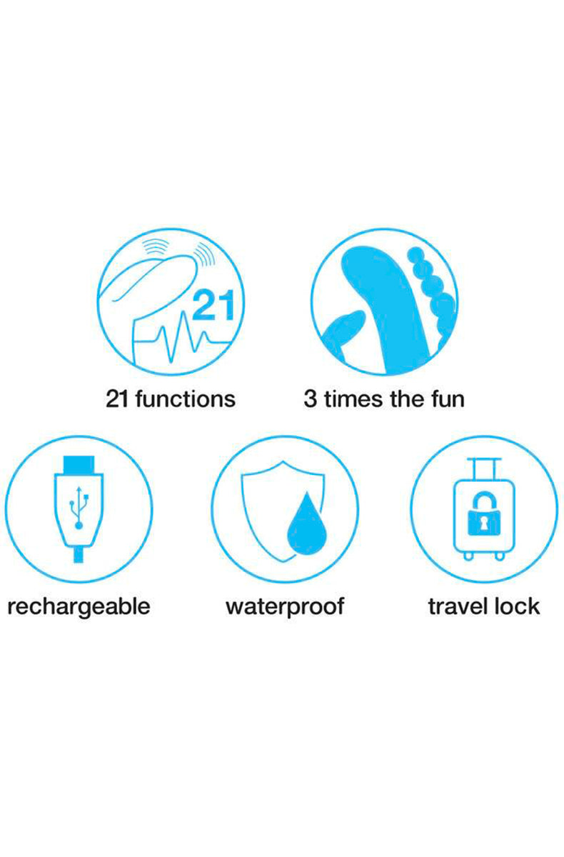 Lifestyle view of the black Happy Rabbit Triple Curve vibrator.