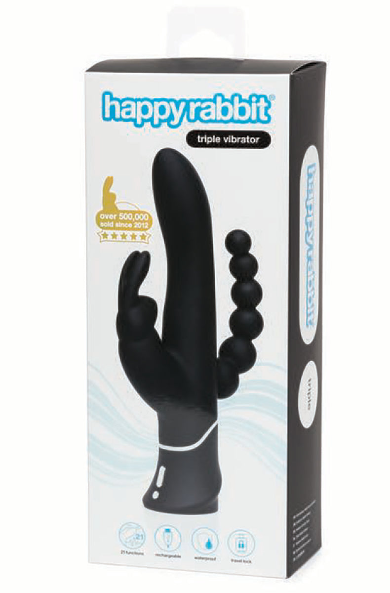 Side view of the Happy Rabbit Triple Curve in black showing the three arms.