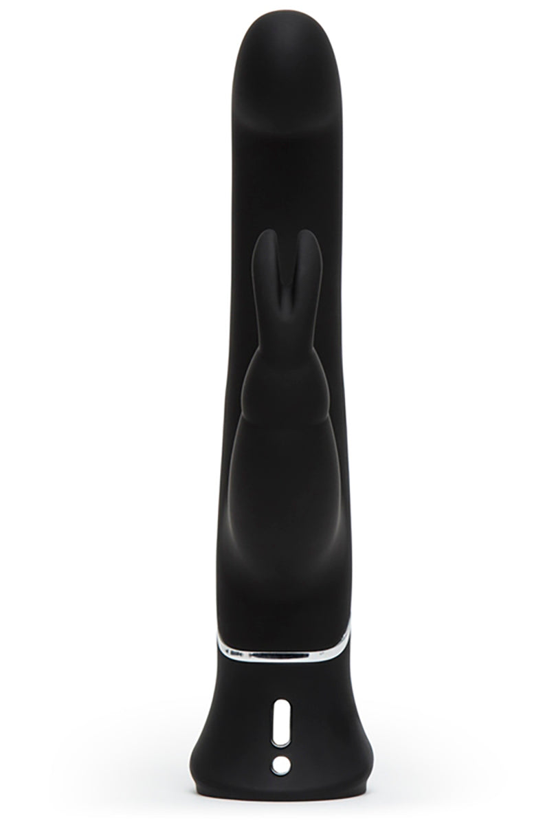 Lifestyle view of the Happy Rabbit G-Spot vibrator in black silicone.
