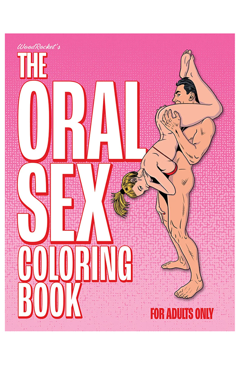 Cover of Oral Sex Coloring Book showing line-art adult illustration in adult coloring book format.