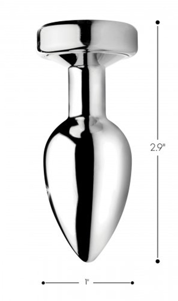 Light Up Small Anal Plug full view showing the compact silver body and lit base.