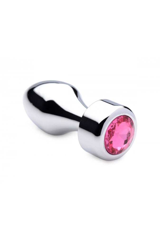 Weighted Small Hot Pink Gem Anal Plug