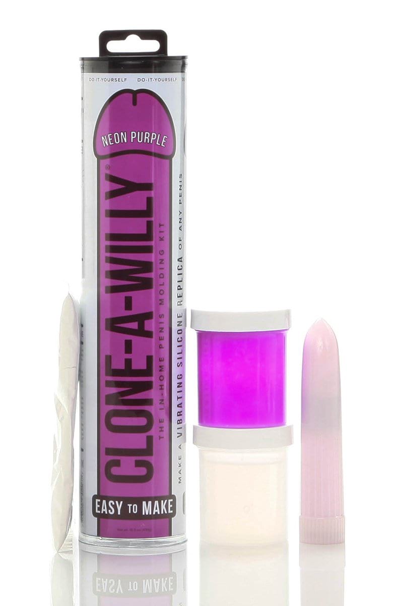 Clone A Willy in Neon Purple packaging detail showing the easy to make label and kit description.