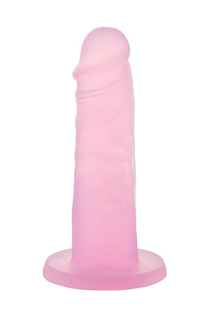 Cosmo Cocktails 5.5 inch silicone dildo in translucent pink with a sculpted realistic shaft and suction cup base.