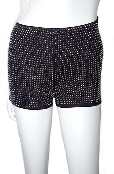 Rhinestone High Waist Shorts 