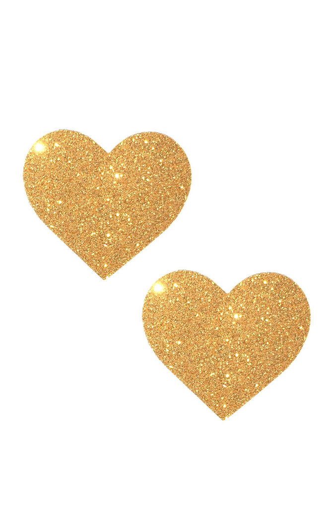 Gold Fairy Dust Glitter I Heart U Pasties