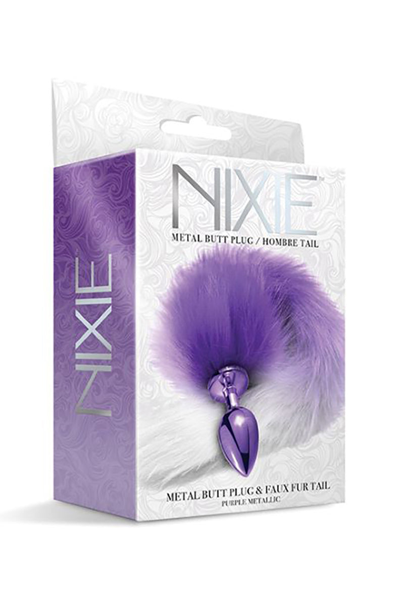 Alternate view of the purple ombre tail butt plug.