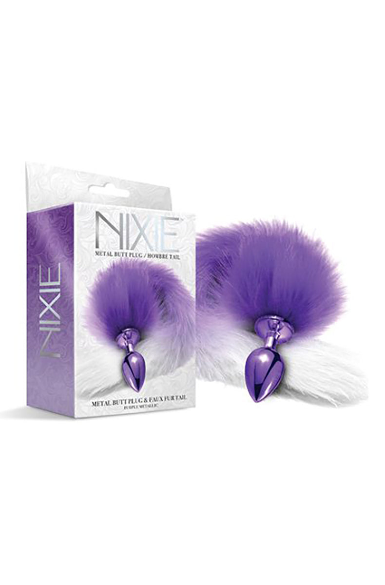 Alternate view of the purple ombre tail butt plug.