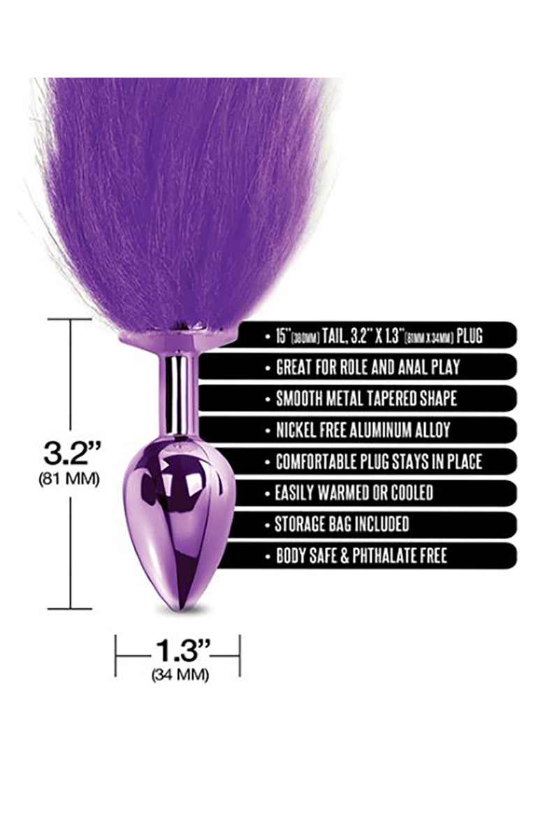 Alternate view of the purple ombre tail butt plug.
